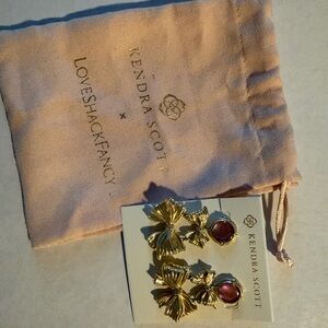 Kendra Scott x Loveshackfancy Gold and Rose Earrings